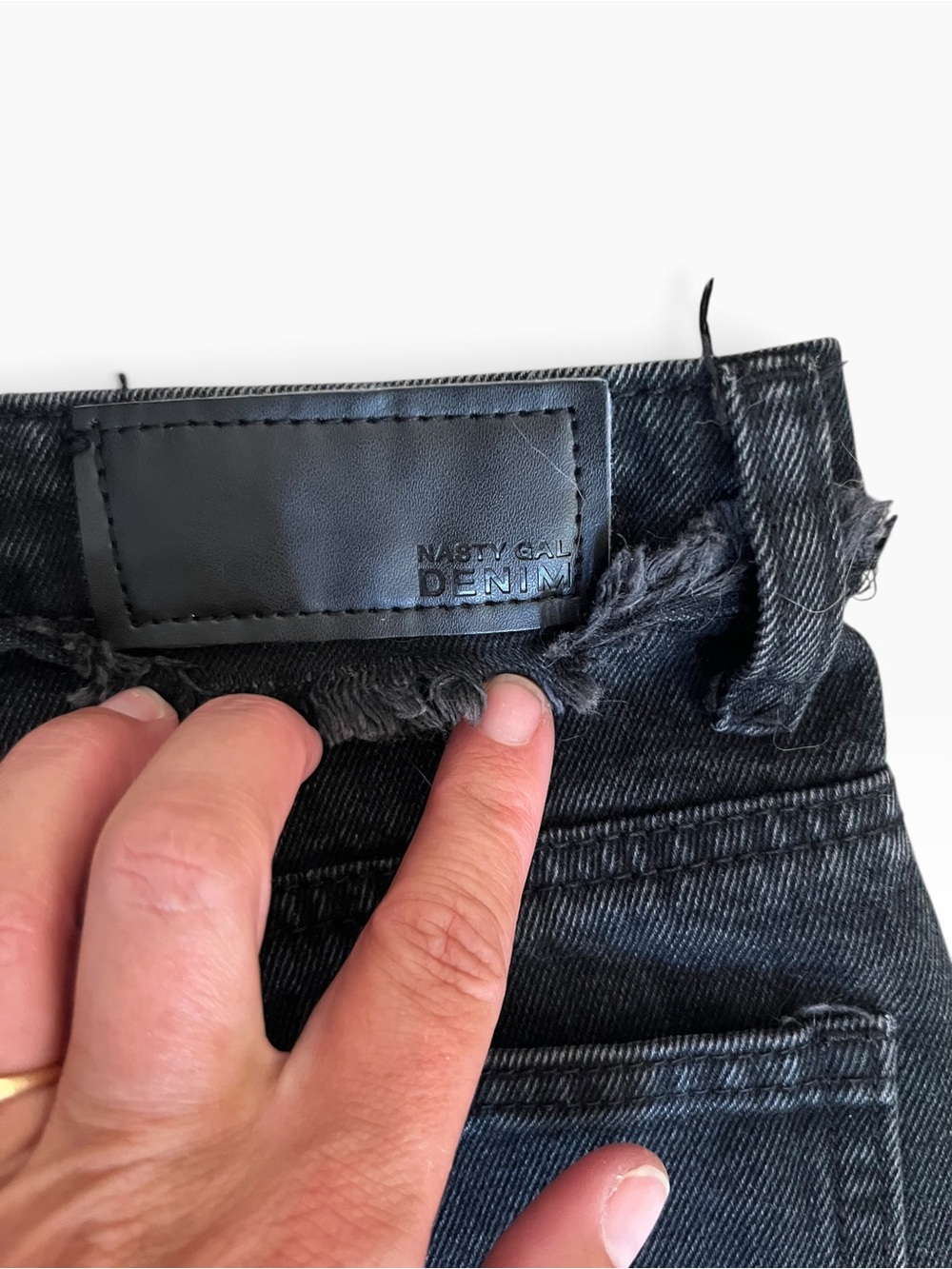 Nasty Gal Black Patchwork Flared Jeans - Picture 7 of 10